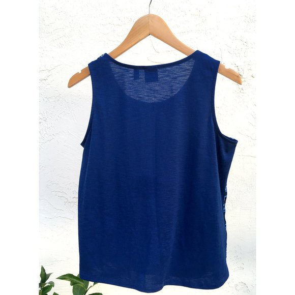 Rafaella Blue Layered Sleeveless Top (S/P/CH) - Picture 3 of 5